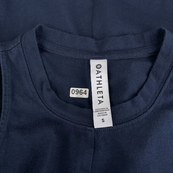 Athleta Sleeveless Tank Maxi Dress Side‎ High Slits Stretch Navy  Blue Womens S - Picture 6 of 11